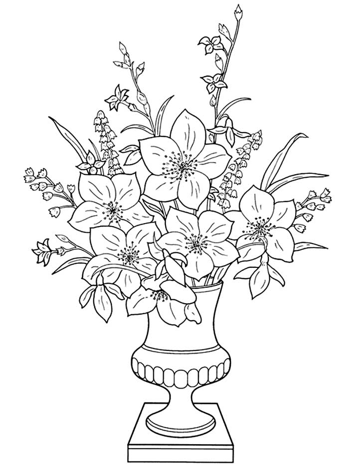 Pictures Of Flowers In A Vase To Draw