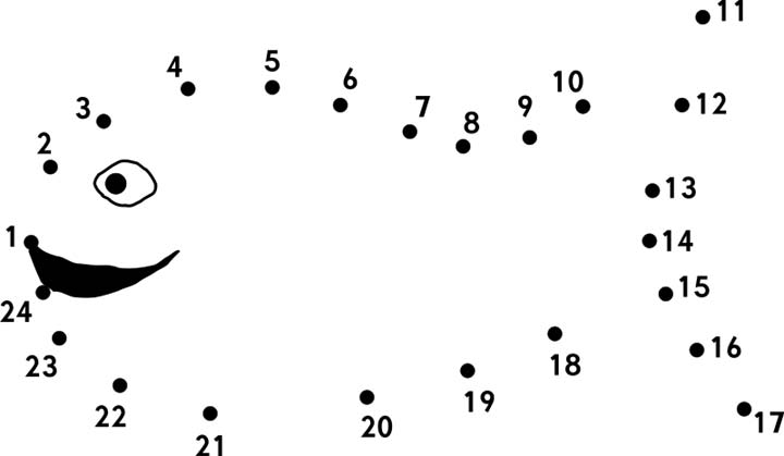 Help put the smile back on the face of this fish, connect the dots and complete the picture.