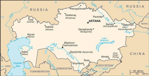 Kazakhstan map