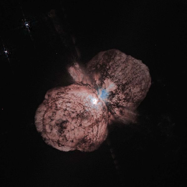 A remarkable Hubble Space Telescope photo of Eta Carinae, a super massive star found deep in space.